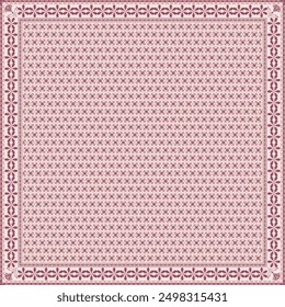 Patrón abstracto de la flor de la bufanda del hijab. Ornamento geométrico étnico con el patrón del hijab de la frontera del motivo del marco. Diseño para la tela, impresión, bufandas, mantón, pañuelo, pañuelo, ropa, pareo, almohadas, mantel, decoración.