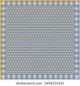 Hijab Schal Blume abstraktes Muster.Ethnische geometrische Ornament mit Rahmen Motiv Rand Hijab Muster.Design für Stoff, Druck, Schals, Tuch, Kerchuch, Bandana, Kleidung, Pareo, Kissen, Tischdecke, Dekoration.
