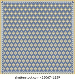 Hijab scarf flower abstract pattern.Ethnic geometric ornament with frame motif border hijab pattern.Design for fabric,print,scarves,shawl,kerchief,bandana,clothing,pareo,pillows,tablecloth,decoration.