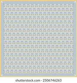 Hijab scarf flower abstract pattern.Ethnic geometric ornament with frame motif border hijab pattern.Design for fabric,print,scarves,shawl,kerchief,bandana,clothing,pareo,pillows,tablecloth,decoration.