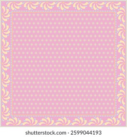 Hijab scarf flower abstract pattern.Ethnic geometric ornament with frame motif border hijab pattern.Design for fabric,print,scarves,shawl,kerchief,bandana,clothing,pareo,pillows,tablecloth,decoration.