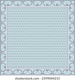 Hijab scarf flower abstract pattern.Ethnic geometric ornament with frame motif border hijab pattern.Design for fabric,print,scarves,shawl,kerchief,bandana,clothing,pareo,pillows,tablecloth,decoration.