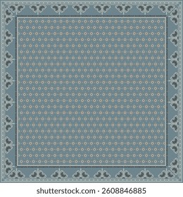 Hijab scarf flower abstract pattern.Ethnic geometric ornament with frame motif border hijab pattern.Design for fabric,print,scarves,shawl,kerchief,bandana,clothing,pareo,pillows,tablecloth,decoration.