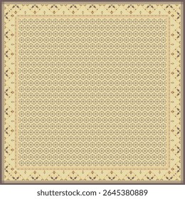 Hijab scarf flower abstract pattern.Ethnic geometric ornament with frame motif border hijab pattern.Design for fabric,print,scarves,shawl,kerchief,bandana,clothing,pareo,pillows,tablecloth,decoration.