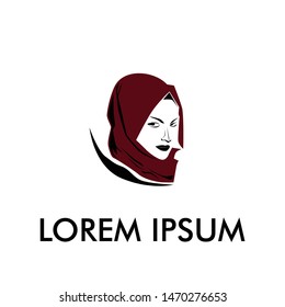 hijab or scarf logo icon for fashion women company 