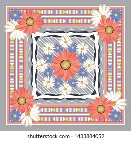 Hijab Silk Scarf Illustration for Modern Printing