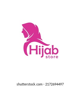 Hijab store logo design vector
