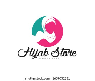 hijab store Logo vector design template