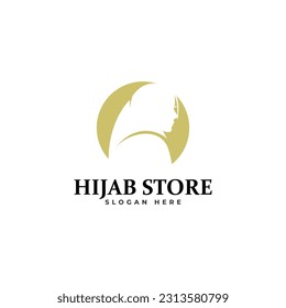 Hijab store logo vector template