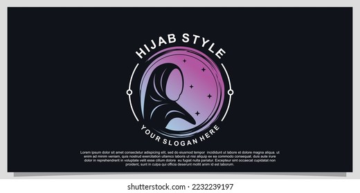 Hijab style logo design for hijab or scarf fashion muslimah with unique concept Premium Vector Part 7