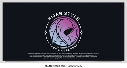 Hijab style logo design for hijab or scarf fashion muslimah with unique concept Premium Vector Part 4
