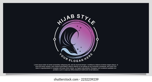 Hijab style logo design for hijab or scarf fashion muslimah with unique concept Premium Vector Part 6