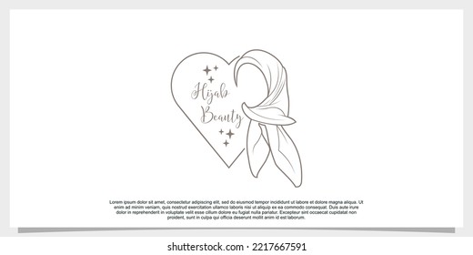 Logo-Design-Vektorgrafik im Hijab-Stil mit kreativer Design-Vorlage
