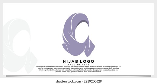 hijab style logo design vector with creative concept template