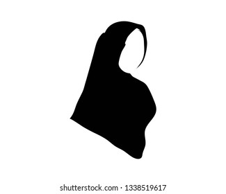 Hijab Vector Black Template Stock Vector (Royalty Free) 1338519617 ...