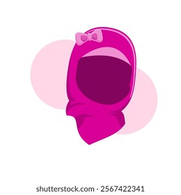 Hijab vector icon in flat style. Muslim woman in hijab.