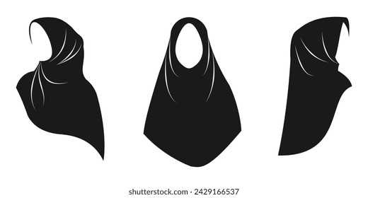 hijab vector icon set. hijab design can used for icon or logo. vector illustration isolated on white background.