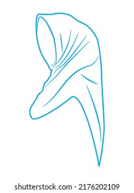 hijab vector illustration with blue line, for logo, brand, online shop etc