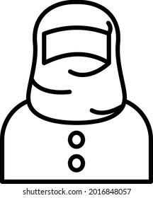 Hijab Vector Line Icon Design
