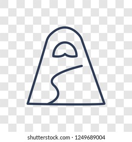 Hijab veil icon. Trendy linear Hijab veil logo concept on transparent background from Religion-2 collection