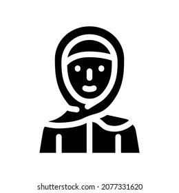 hijab woman clothing glyph icon vector. hijab woman clothing sign. isolated contour symbol black illustration