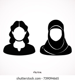Hijab woman. Islam Hijab. isolated on white background