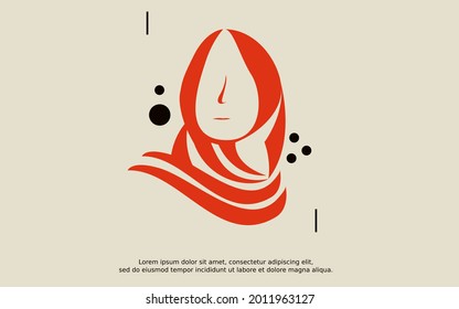 Hijab woman logo design in simple and attractive style
