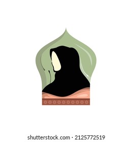 Hijab woman vector design or muslim fashion icon