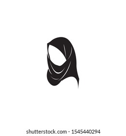 hijab women black silhouette vector icons app-vector
