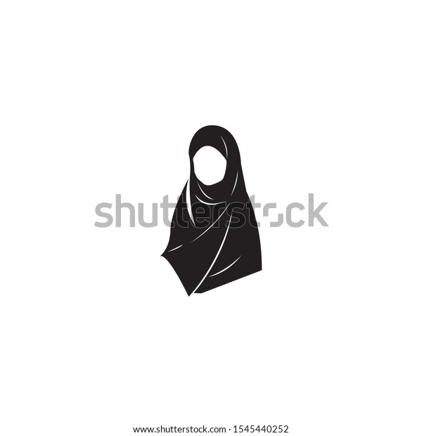 Hijab Women Black Silhouette Vector Icons Stock Vector (Royalty Free ...