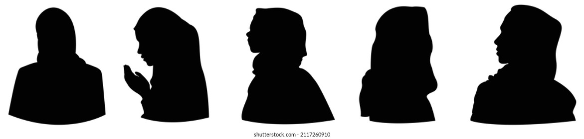 hijab women silhouette illustration in high resolution for many type of use.