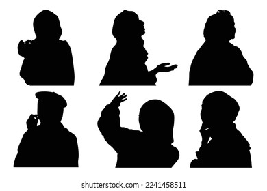 hijab women silhouette illustration in high resolution for many type of use.