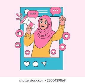 mujeres hijab, influyentes en medios sociales, creadoras de contenido