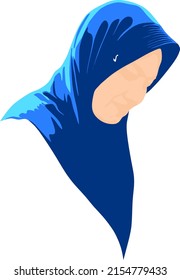 hijabbed girl blank face - vector
