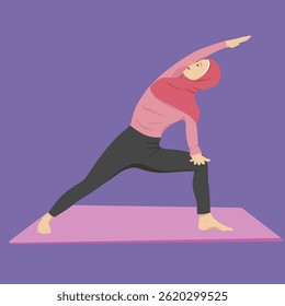 Hijabi Girl Enjoying a Peaceful Yoga Moment