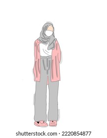 Hijabi girl standing, hijabi muslimah wanita muslimah sedang berdiri wanita muslimah bergaya