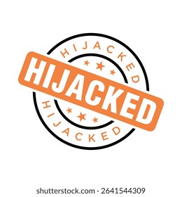 Hijacked Letter Rubber Stamp Vector Design Template
