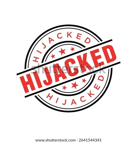 Hijacked Letter Rubber Stamp Vector Design Template