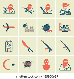 Hijacker Terrorist Airplane car bomb,vector Icon Clipart