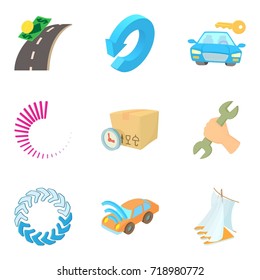 Hijacking icons set. Cartoon set of 9 hijacking vector icons for web isolated on white background