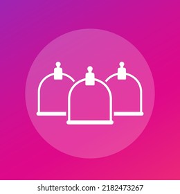 Icono de tazas Hijama, diseño vectorial