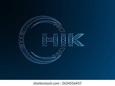 HIK low poly letter logo vector design. HIK lower poly logo design. 