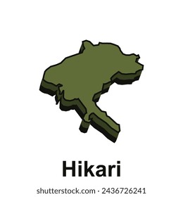 Hikari City map Region of Japan green color illustration design