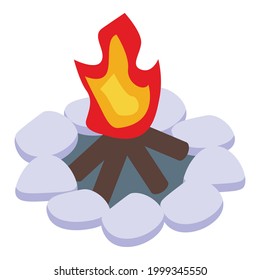 Hike bonfire icon. Isometric of Hike bonfire vector icon for web design isolated on white background