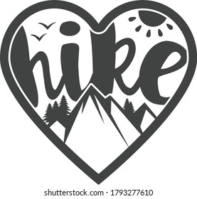 Hike heart shape  | Hiking design