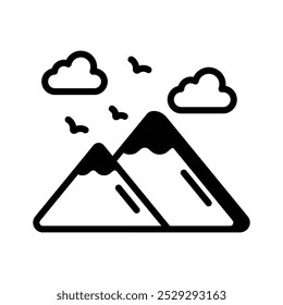 Hike the heights, using vector icon of mountains, easy of download