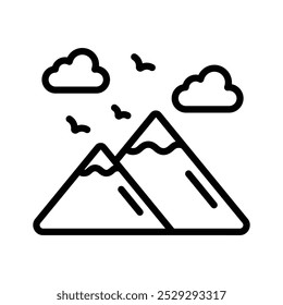 Hike the heights, using vector icon of mountains, easy of download