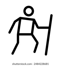 diseño de icono de caminata en estilo relleno y contorneado