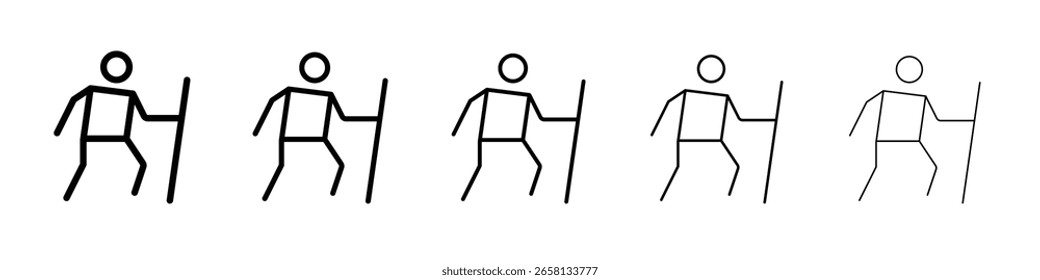 hike icon flat illustration set logo