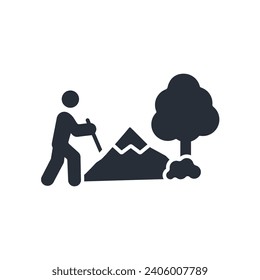 hike icon. vector.Editable stroke.linear style sign for use web design,logo.Symbol illustration.